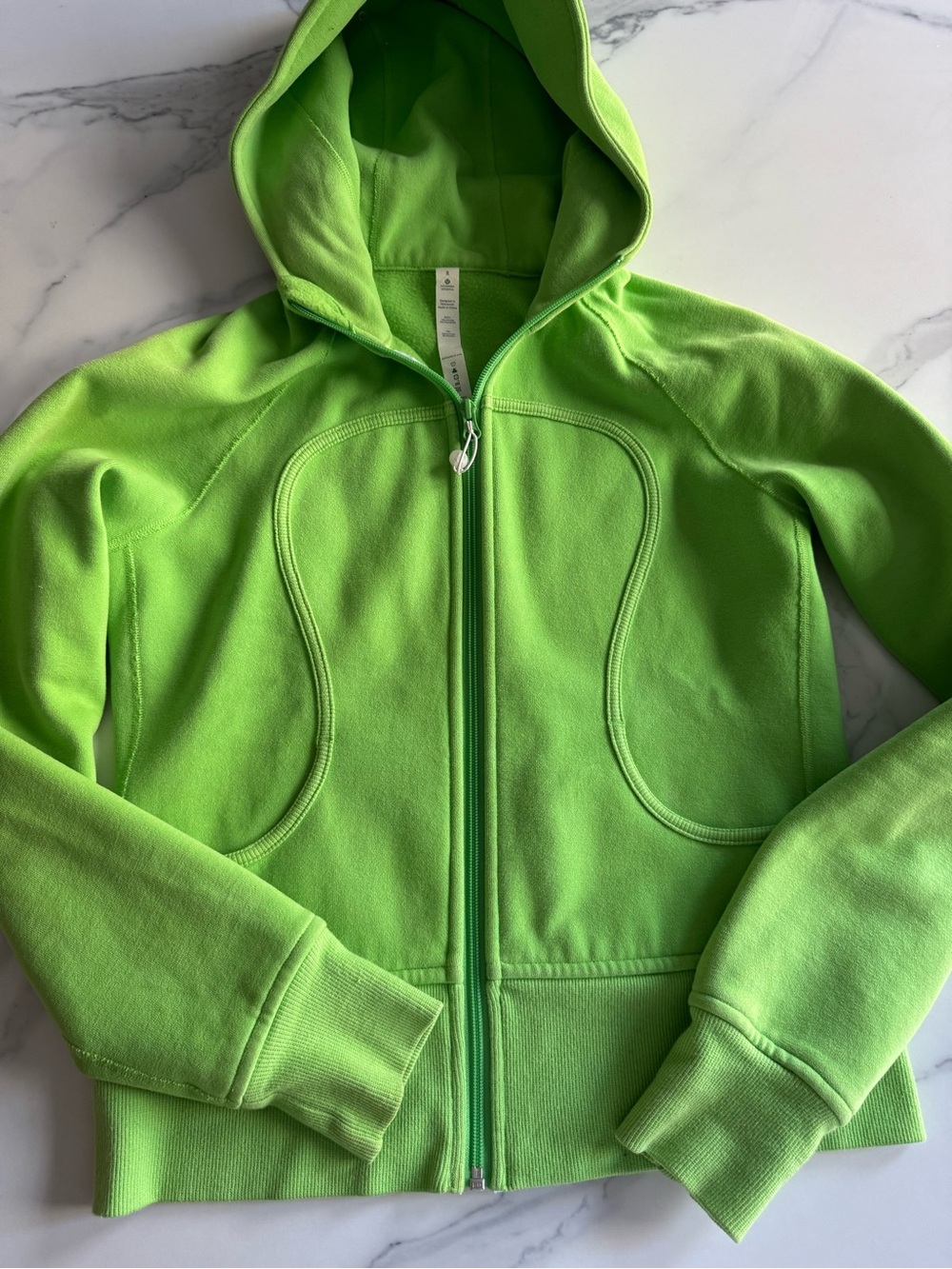 lululemon athletica Neon Green Full-Zip Hooded Jacket.